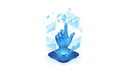 AI Technology and Data Analytics Concept with Digital Hand Interface