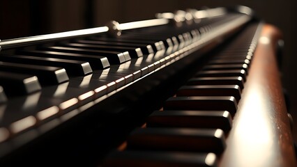 bassoon. A dark wood bassoon with silver keys, showcasing its elegant curves in a close-up view. tutorial guides, club newsletters, designed for sports & leisure club marketing.