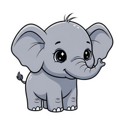 Fototapeta premium Cute baby elephant isolated on transparent background