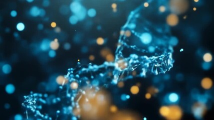 Abstract digital artwork of network connections and molecular structures