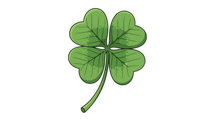 Illustration of a four-leaf clover, a symbol of good luck and St. Patrick's Day.