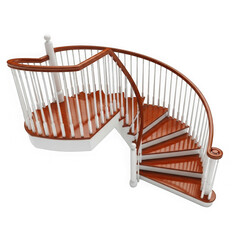 Spiral staircase isolated on transparent background