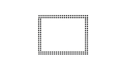 Fototapeta premium Blank dotted square frame in minimalist design with black dots on white background for graphic design template