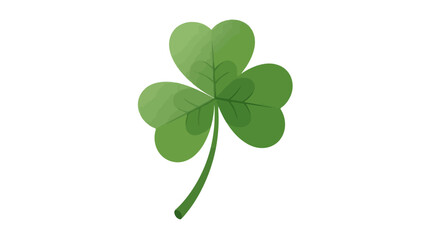 A detailed illustration of a green shamrock with three heart-shaped leaves and a stem.