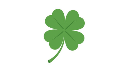 A simple, stylized illustration of a green four-leaf clover on a white background.