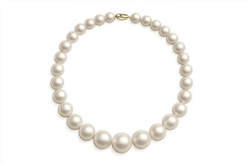 Obraz premium Pearl necklace creating circle shape with gold clasp