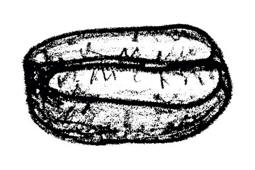 Fototapeta premium Hand drawn fresh roasted coffee bean Arabica robusta seed doodle Single element for print, web, design, decor