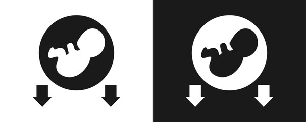 Miscarriage Icon Set Glyph In White And Black Background