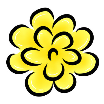 Hand Drawn Floral Illustration with Flowers and Leaves