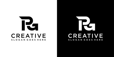 PG or GP initial letter logo design vector