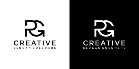 PG or GP initial letter logo design vector