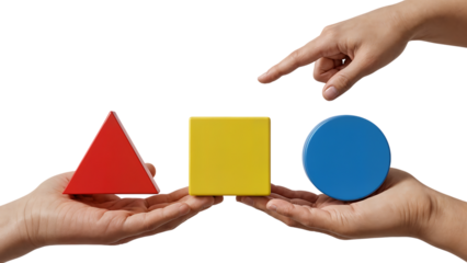 Hands Presenting Fundamental Geometric Shapes
