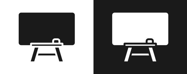 Blackboard Icon Set Glyph In White And Black Background © hans_ts