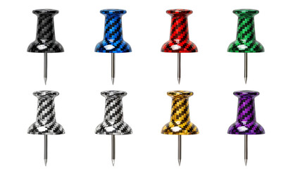 Collection of Realistic Textured Pushpins in Various Colors