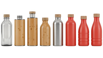 Assortment of Diverse Bottles with Natural Cork Closures