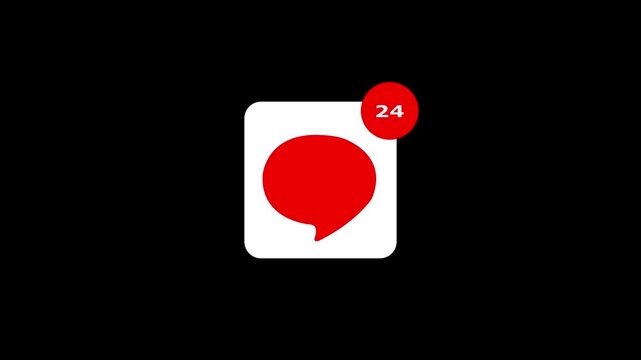SMS icon animation with dark background.Containing e-mail, phone, address, customer service, call, website and more animation.