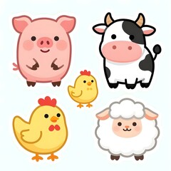 Obraz premium farm animals set