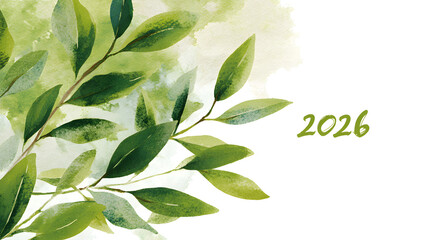 White background with soft green leaf shadow, &ldquo;2026&rdquo; handwritten in top-left