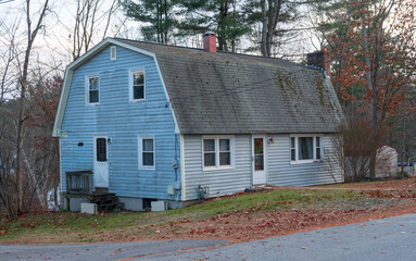 old single family house with rustic roof