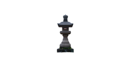 Stone lantern on plinth, dark
