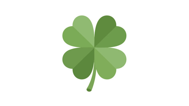 A simple, stylized illustration of a green four-leaf clover against a plain white background, symbolizing luck and good fortune.