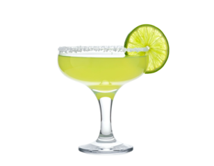 Vibrant citrus cocktail with salt rim and lime garnish