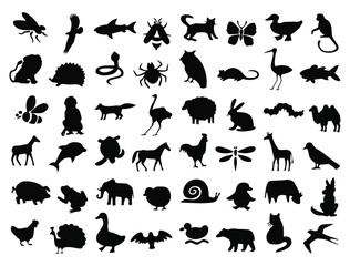 Wild Domestic Animal Silhouettes Collection