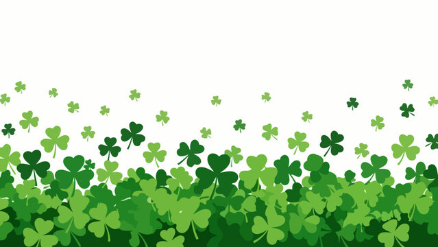 A vibrant image featuring a dense collection of green shamrocks, symbolizing St. Patrick's Day.