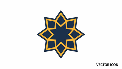 Obraz premium Elegant geometric eight-point star icon representing a harmonious pattern and decorative motif, perfect for design elements, cultural themes, and visual branding