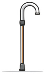 Fototapeta premium Illustrated Walking Cane, Medical Aid for Elderly or Disabled, Support Device