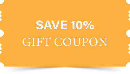 Orange gift coupon save 10 percent promotion