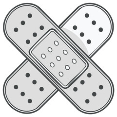 Medical Bandage Plasters Crossed Illustration Healthcare First Aid Adhesive Gauze Strips Wound Care