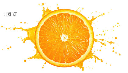 Sliced orange bursts with juice on a black background