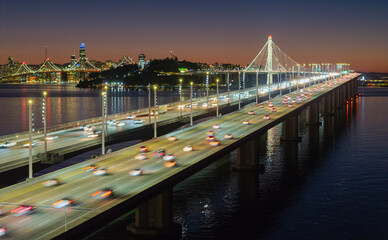 San Francisco Bay Bridge at Dusk, California