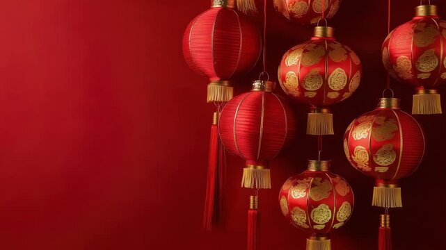 Red lantern gold pattern tassel festival decoration hanging lantern chinese lantern celebrating