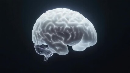Glowing translucent human brain 3d render illuminated neural structure with medical pathways - Powered by Adobe