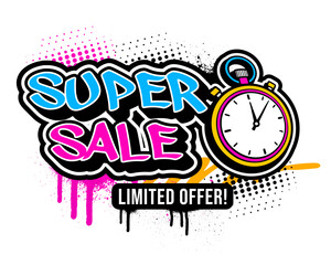 Flash sale text vector illustration in a graffiti style