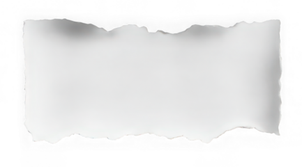 Torn paper rectangular tag isolated transparency background rough edge blank empty textured horizontal ripped stationery copy space creative design