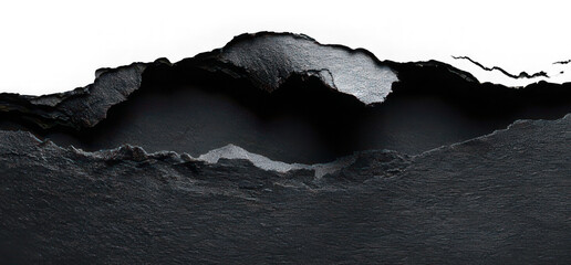 Torn paper edge rough texture transparency background jagged line isolated horizontal ripped shadow dramatic abstract creative design element moody