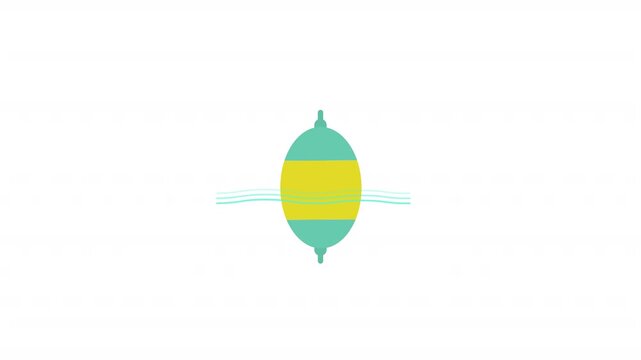 Colorful cartoon fishing float icon