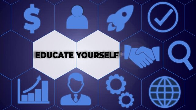 Word writing text Educate Yourself. Business photo showcasing prepare oneself or someone in a particular area or subject Picture photo system network scheme modern technology