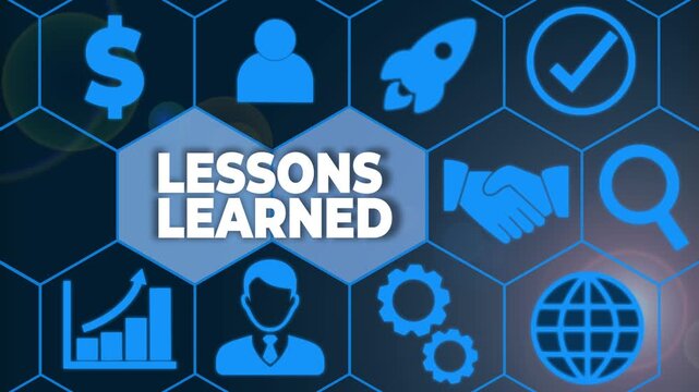 Word writing text Lessons Learned. Business photo showcasing the knowledge or understanding gained by experience Woman wear formal work suit presenting presentation using smart