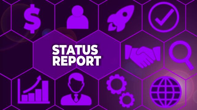 Writing note showing Status Report. Business concept for Update Summary of situations as of a period of time Male wear formal suit presenting presentation smart device