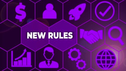 Writing note showing New Rules. Business concept for recently one of a set of explicit or understood regulations