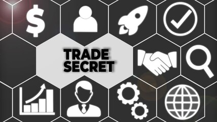 Word writing text Trade Secret. Business photo showcasing Confidential information about a product Intellectual property Male human wear formal work suit presenting presentation using smart device
