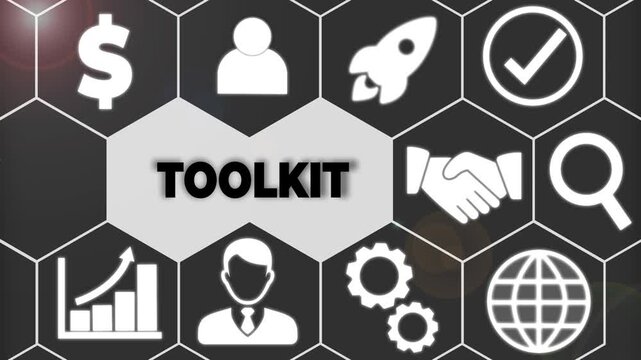 Handwriting text Toolkit. Conceptual photo set of tools kept in a bag or box and used for a particular purpose