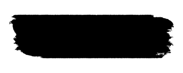Black grunge paint brush stroke isolated, hand drawn ink texture