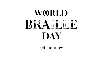 World braille day on january 4th, awareness and celebration of tactile reading system for visually impaired, literacy and accessibility