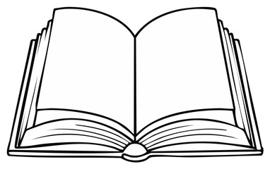 Open Book Illustration Black and White