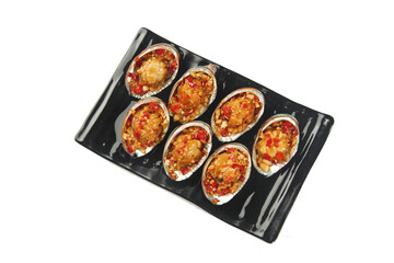 Steamed Korean Abalone with Garlic and Spicy Red Pepper Sauce